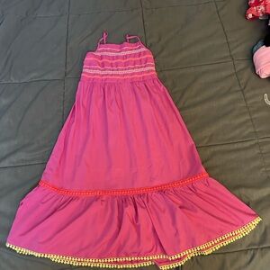 Pink Ruffled Tiered Halter Sundress
